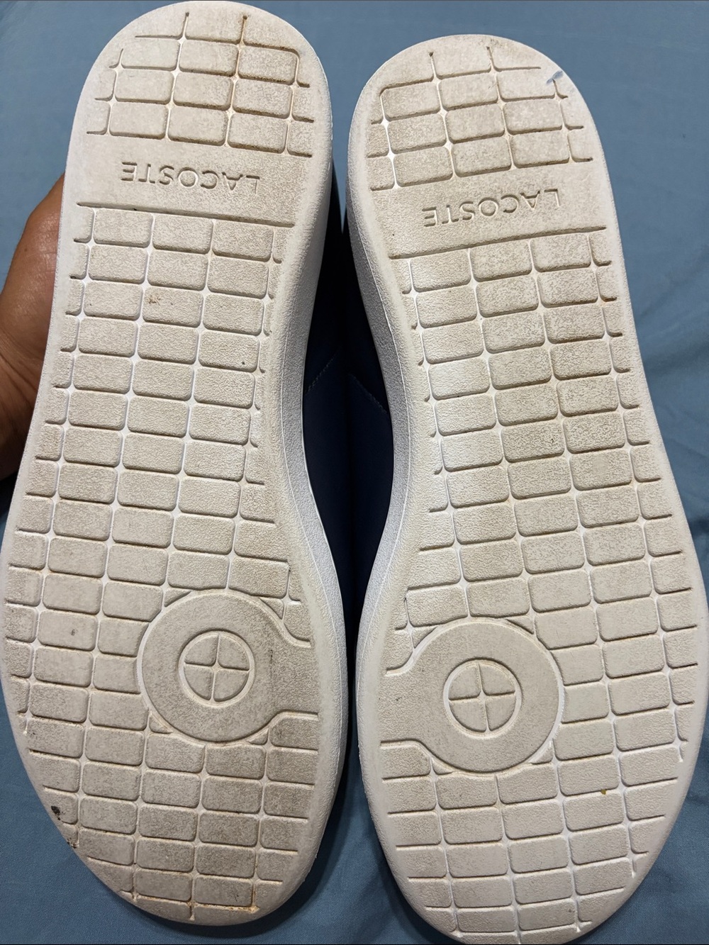Lacoste Men's Navy Leather Sneakers with White Sole - Picture 6 of 12